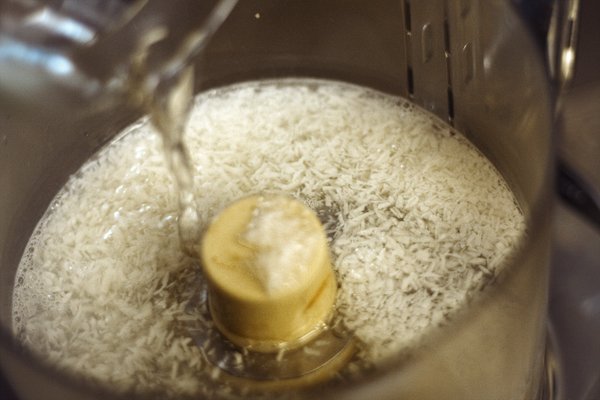 Coconut milk in the making.