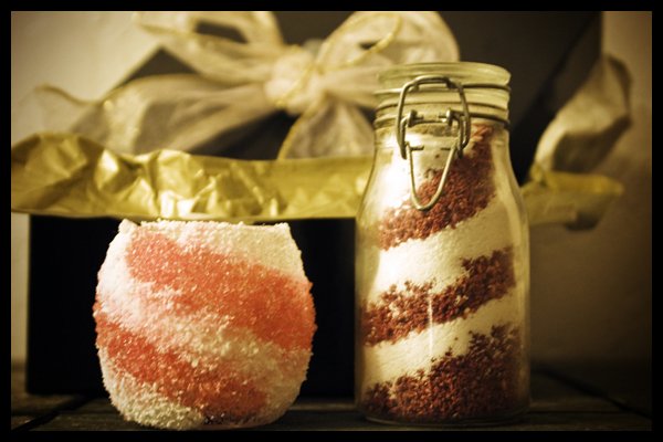 Crunchy Gifts: Sugared/Salted Candle Holders with Matching Bath Goodies