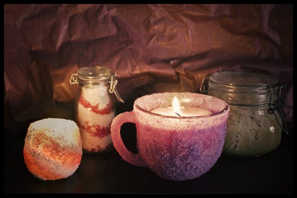 Crunchy Gifts: Sugared/Salted Candle Holders with Matching Bath Goodies 2