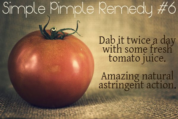 Tomato juice defeats a large pimple in no time