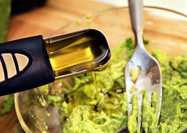 Add olive oil to your avocado hand scrub.